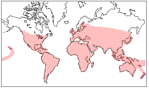 Cuscutaceae Distribution Map